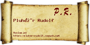 Pluhár Rudolf névjegykártya