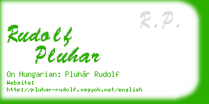 rudolf pluhar business card